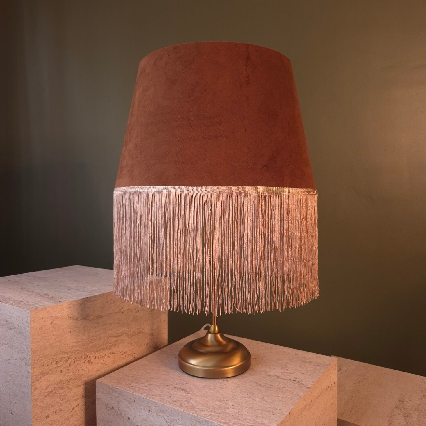 Kahverengi Kadife Püsküllü Velvet Mocha Tassel - Görsel 5